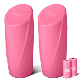 Car Trash Can Bin with Lid-2 Packs Car Garbage Can Cup Holder-Rose Red Mini Leakproof Vehicle Trash Garbage Can Bin with 40pcs Trash Bags-Car Organizers and Storage for Front Back Seat Accessories