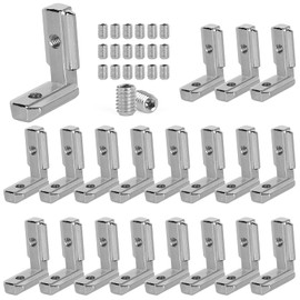 SUPAWAY Pack of 20 Inner Angle Connectors Aluminium Profile 3030 Nut 8 M6 T-Nut 90° L-Shape Profile Aluminium Angle T-Slot Corner Connector for 30 Series European Standard Aluminium Profile with 40
