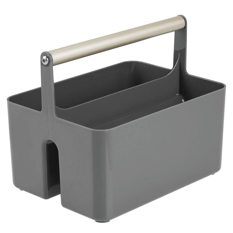 mDesign Plastic Shower Caddy Storage Organizer Utility Tote, Divided Basket
