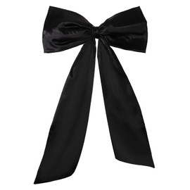 Giant Bow, Large Satin Bow Backdrop Wall Ornament Funny Party Decoration Supplies Practical Accessory for Engagement Wedding Baby Shower Decor (Black)