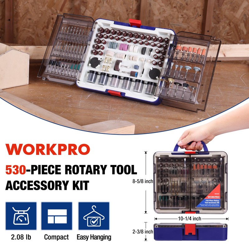 WORKPRO 530-Piece Rotary Tool Accessory Kit, Rotary Tool Bits for
