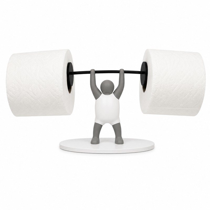 Funny Weightlifting Toilet Paper Holder for Bathroom Decor – Fitness-Themed