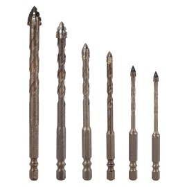 Gosknor 6pcs Four Edged Serrated Eccentric Drill, New Four-Flute Sawtooth Eccentric D...