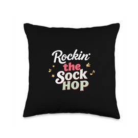Rockin' The Sock Hop Vintage Sock Hop Throw Pillow
