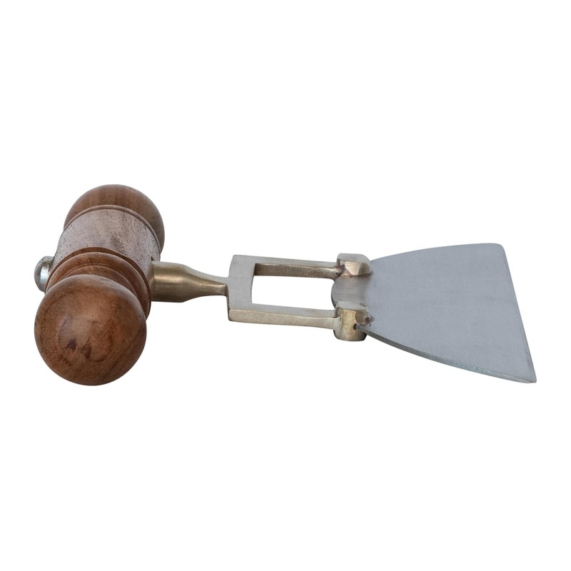 Creative Co-Op, Natural Stainless Steel Cheese Knife with Wood Handle,