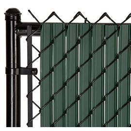 Proudly Made in The USA! - SoliTube Slat Privacy Inserts for Chain-Link Fence, Double-Wall Vertical Bottom-Locking Slats with Wings (7ft, Green)