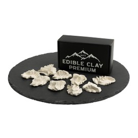 HITT Premium Edible Clay for Eating "Salted Wafer" White Dirt Salty Edible Clay Natural Rocks 200 Gr / 7oz. ASMR