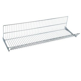 Open End Gondola Wire Basket Shelf with Brackets in Zinc 36 W x 16 D x 9 H Inch