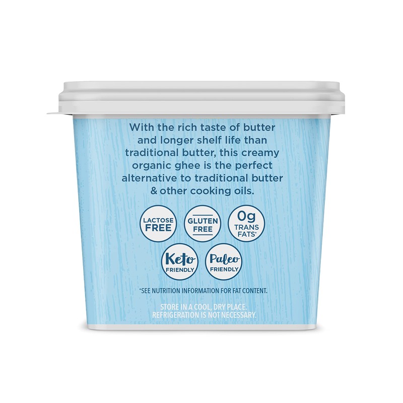 USDA Certified Organic Grass Fed Ghee with Himalayan Salt, 12oz,