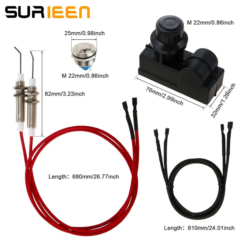 SURIEEN Grill Igniter, Spirit Ignitor Replacement, Push Button Control Switch