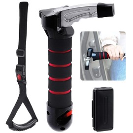 Rustark 3Pcs Car Door Grab Handle and Strap Tool Kit, Including Car Handle Assist for Elderly, Automotive Grab Handles and Car Seat Belt Adjuster for Elderly Seniors Car Convenience Security