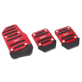 Unifizz Car 3 in 1 Burgundy Nonslip Gas Clutch Brake Pedal Pad Covers