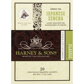 Harney & Sons Green Tea, Japanese Sencha, 20 Sachets, Pack of 6
