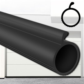 Gaahing 0.19" P-Bulb Garage Door Bottom Seal Strip - Replacement Impact Buffer Weatherstripping, Fits Single Track Overhead Door (16.4 FT, Black)