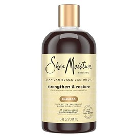 SHEA MOISTURE - Champú fortalecedor y restaurador de aceite de ricino negro jamaicano para unisex, champú de 13 onzas