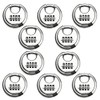 10 Pack Stainless Steel Discus Padlock 4 Digit (3inch) Combination