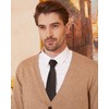 Kallspin Men's Wool Blend V-Neck Cardigan with Button Closure and