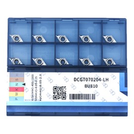CDBP DCGT070204-LH DCGT21.51 Inserto Torneado de Carburo Torno CNC para Aluminio y Materiales no Férreos, 10 uds