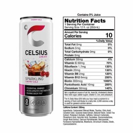 Celsius Sparkling Cherry Cola Energy Drink - 12 fl oz Can Unopened