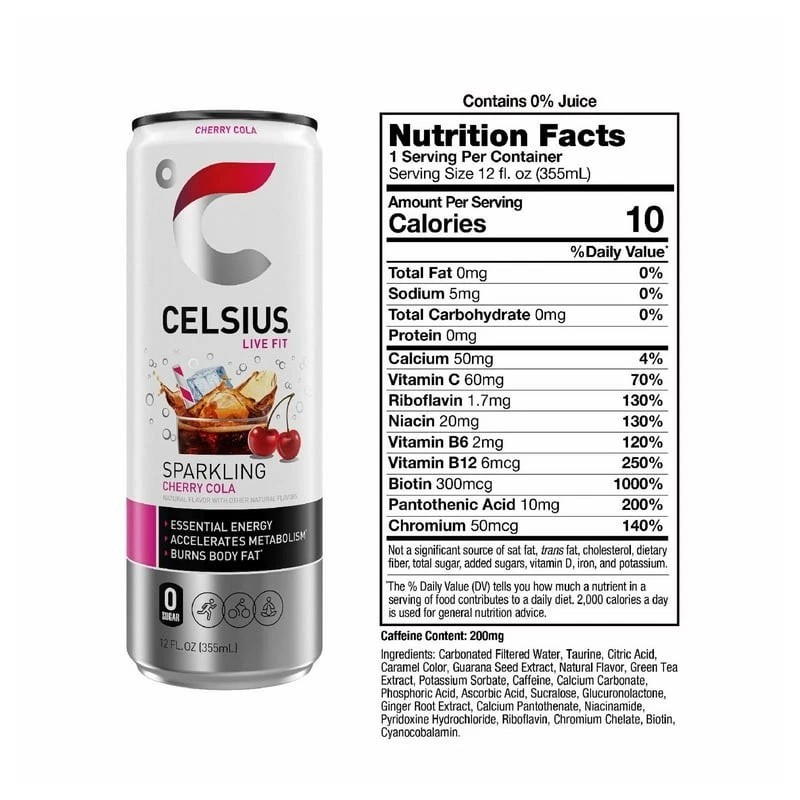 Celsius Sparkling Cherry Cola Energy Drink - 12 fl oz