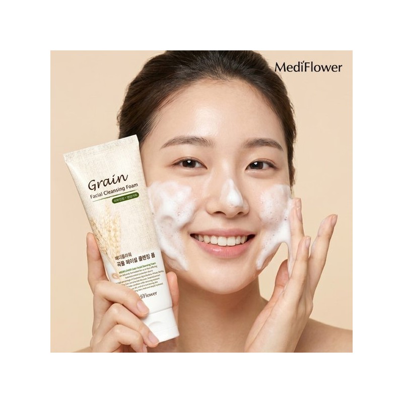 Grain facial cleansing foam 150mlx3+5 pouches / 곡물 페이셜 클렌징폼