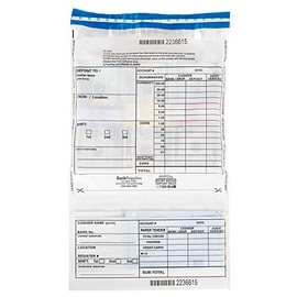BankSupplies Ultima Blue Clear Cash Transmittal Bags | 13.5W x 19.25H | 500 Pack | Top-Bottom | Tamper Evident Tape | Write-on Panel | Heat, Cold & Moisture Detection | Deposit Plastic Bags