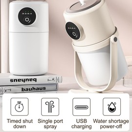 Small Humidifiers, 360° Rotating Mist Desktop Humidifier 2 Spray Modes Quiet Humidifier with Night Light & 280ML Water Tank for Home Office