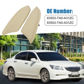A ABSOPRO Car Front Door Panels Armrest Lid Pad Handle Cover 83553-TA0-A31ZC 83503-TA0-A31ZC for Honda Accord 2008-2012 Beige (Set of 2)