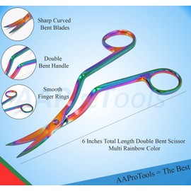 AAProTools Ulti-Mates Angled Machine Embroidery Scissors Rainbow Color