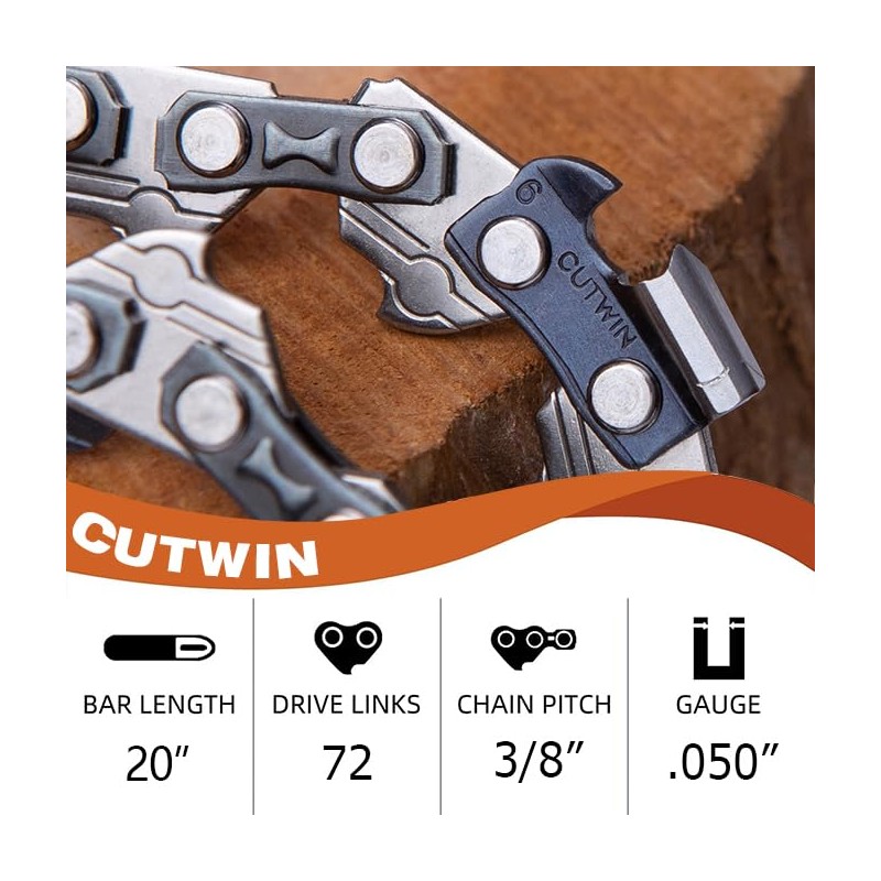 Cutwin Saw chain for Tree Limbs, 20Inch Chain Saw with