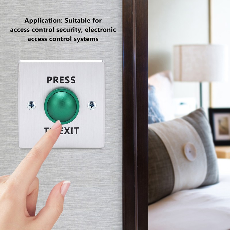 Door Release Button Stainless Steel 12‑24V Push to Exit NO
