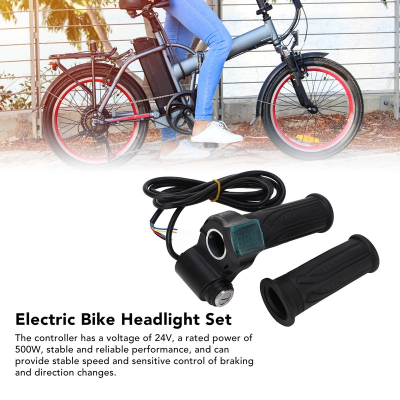 24V 500W Motor Speed Controller Headlight Throttle Grip with Lock