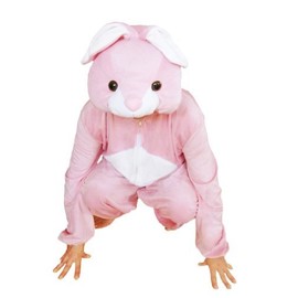 Ikumaal rabbit costume J02 size M-XL, carnival costume for men & women, mole costume for fancy dress, carnivals, parties, moles, animals fancy dress, adult fancy dress costume, medium, pink
