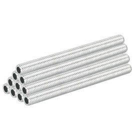 PATIKIL M8 Thread Carbon Steel Lamp Pipe, 10 Set 80 mm/3.15" Hollow Tube Thread Adapter Fasteners Hardware for Lamp Lights Chandelier Ceiling Light DIY, White Zinc Plating