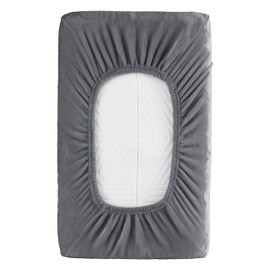 BaSaTex Cashmere Plush Cushion Covers Pack of 2 for Neck Pillow and Health Pillow Cuddly Soft Cushion Cover Approx. 45-60 x 30-40 cm - 20 cm Bridge | Colour: Anthracite