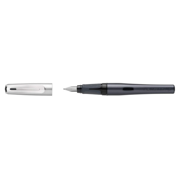Pelikan Pelikano Up Fountain Pen, Right-Handed, Medium Nib, Anthracite, 1 Pen (802772)
