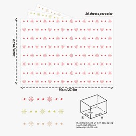 Snowflake Christmas Tissue Paper for Gift Bags,60 Sheets 3 Color Snowflake Star Art Tissue Paper Bulk 28 x 20 Inch Gift Wrapping Paper Sheets for DIY Craft Xmas Gift Wrap Birthday Party Decoration