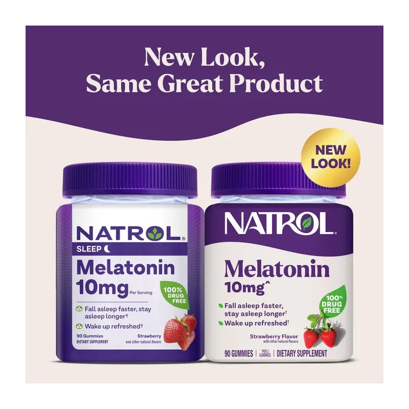 Gomitas de melatonina Natrol, Apoyo al sueño para adultos, Suplemento