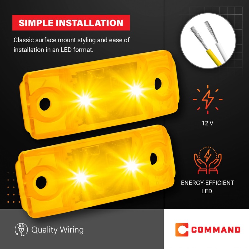 Command Electronics 12V LED Surface Mount Clearance Light – Modern