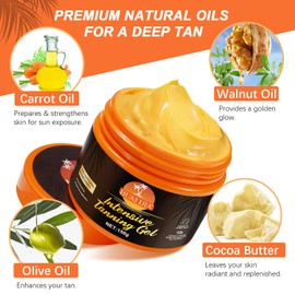 Golden Intensive Tanning Gel, Tanning Oil with Natural & Organic Ingredients, Tanning Lotion Outdoor, Achieve a naturally Darker and Long-Lasting Tan-5.29oz