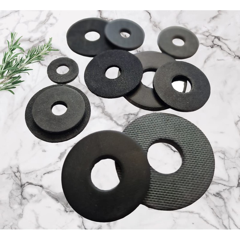 M8 X 25mmmm Black Rubber Penny Washers (Pack of 10)