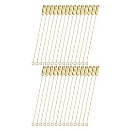 M METERXITY 30-Pack Brooch Stick Pins, 2.8 Inch Copper Long Needle Eye Pin with Stopper Ends for DIY Clothing/Accessories/Suit Tie/hat/Scarf/Jewelry, Straight Flat Head Pins [Gold]