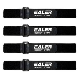 EALER Heavy Duty Hockey Shin Straps (2 Pairs) for Easy Use (Black)
