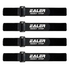 EALER Heavy Duty Hockey Shin Straps (2 Pairs) for Easy Use (Black)