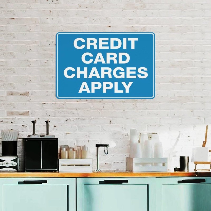 Compladeta Credit Card Charges Apply Sign For Business 8""X12"" Rust