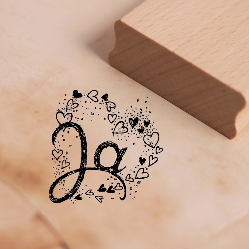 Dekolando Motif Stamp Yes Heart – Love Stamp Wedding Wooden