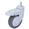 4in Caster M12 Thread Stem Silent Universal Wheel with Brake