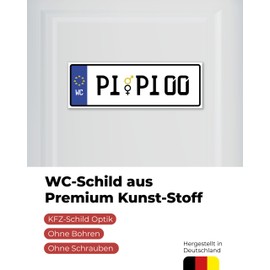 Toilet Sign "PiPi" Unisex Number Plate