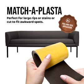 MastaPlasta Self-Adhesive Upholstery Quality Leather Repair Tape - Dark Brown 60 x 4 in (150cm x 10cm). Instant, Easy Repair on a Roll for Sofas, Chairs, Car Seats, Bags and More. Multiple Uses