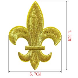 10pcs Gold Fleur De Lis Patches Embroidery Sewn-on Transfer Applique Iron-on Patch for Clothing